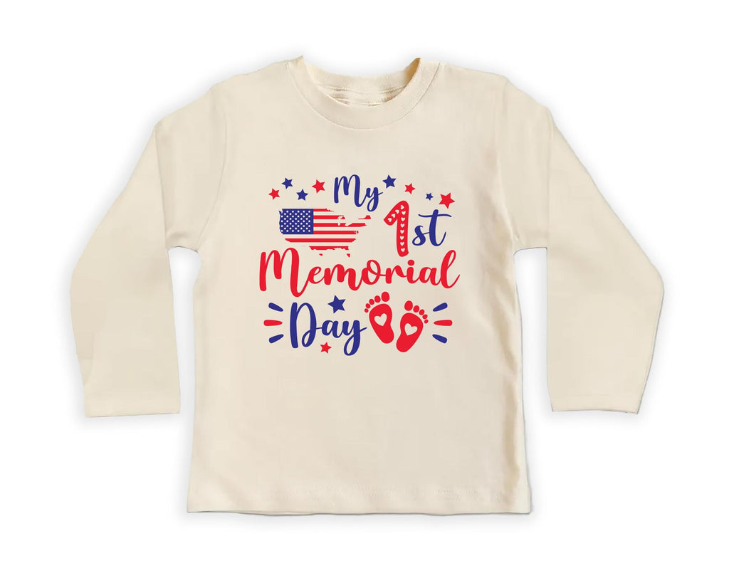 First Memorial Day Baby Bodysuit, Baby Shirt, Toddler Sweatshirt - Cute Patriotic America Outfit, Red White Blue Baby Gift for Newborns