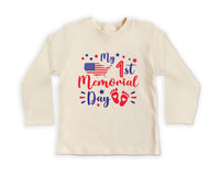 First Memorial Day Baby Bodysuit, Baby Shirt, Toddler Sweatshirt - Cute Patriotic America Outfit, Red White Blue Baby Gift for Newborns