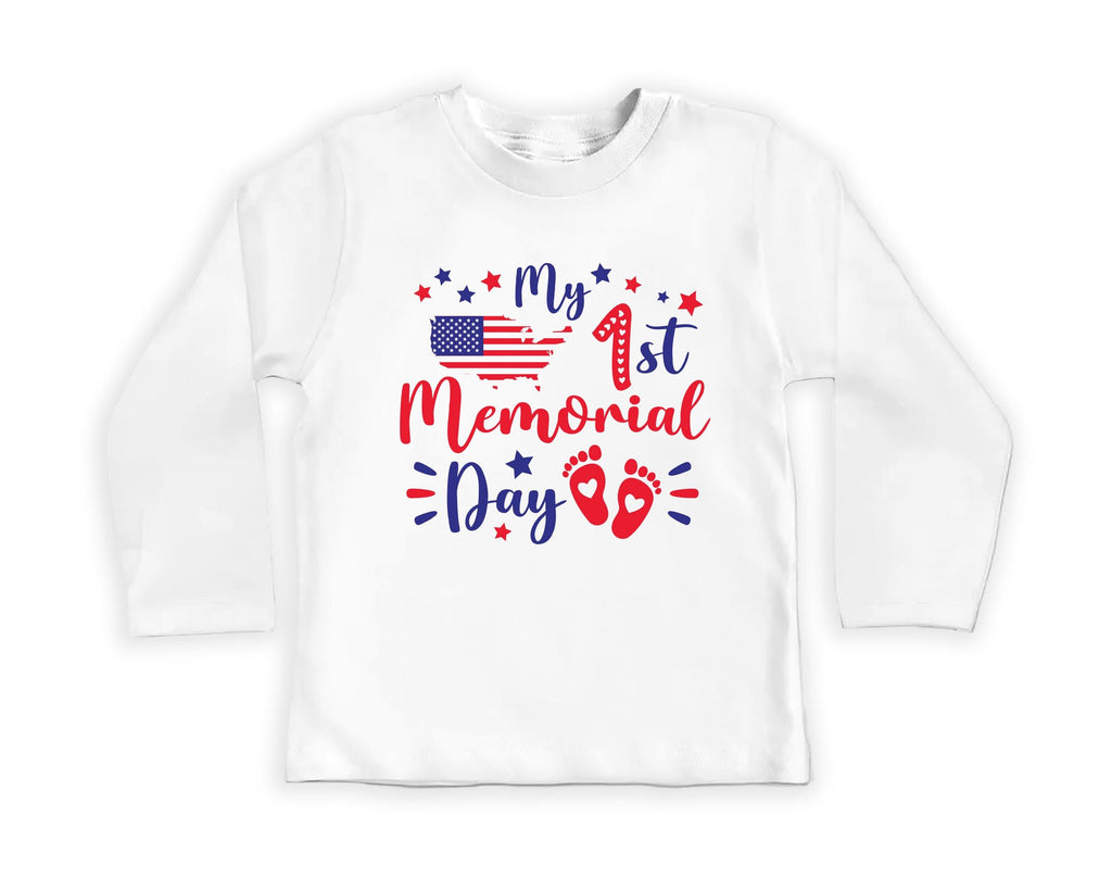 First Memorial Day Baby Bodysuit, Baby Shirt, Toddler Sweatshirt - Cute Patriotic America Outfit, Red White Blue Baby Gift for Newborns