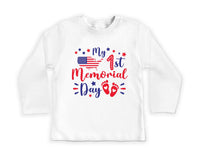 First Memorial Day Baby Bodysuit, Baby Shirt, Toddler Sweatshirt - Cute Patriotic America Outfit, Red White Blue Baby Gift for Newborns