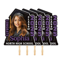 Custom Face Fans With Wooden Handle, Graduation Head, Grad Face Fans, Class of 2025 Head Fans, Graduation Faces on a Stick