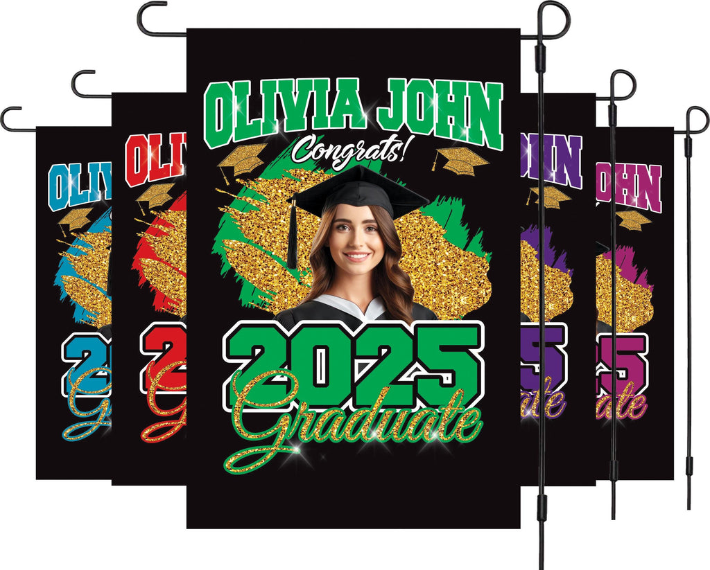Personalized College Graduation Garden Flag, Double Sided Custom School, University Logo, Class of 2025 Yard Sign, Graduate Celebration Flag