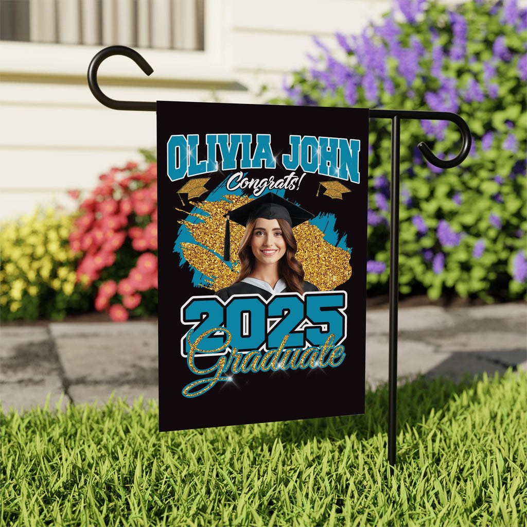 Personalized College Graduation Garden Flag, Double Sided Custom School, University Logo, Class of 2025 Yard Sign, Graduate Celebration Flag
