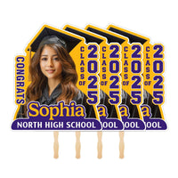 Custom Face Fans With Wooden Handle, Graduation Head, Grad Face Fans, Class of 2025 Head Fans, Graduation Faces on a Stick