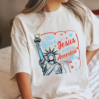 She Loves Jesus and America Too Short Sleeve T-Shirt