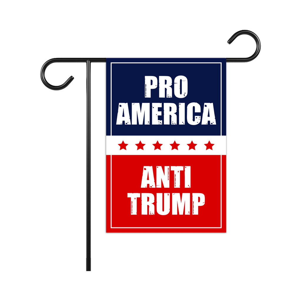 Pro-America Anti-Trump Garden Flag, 12x18 Inch Double Sided, Resist Hate Flag, Anti-Trump Flag, Resist Racism Flag, Resist Fascism Flag
