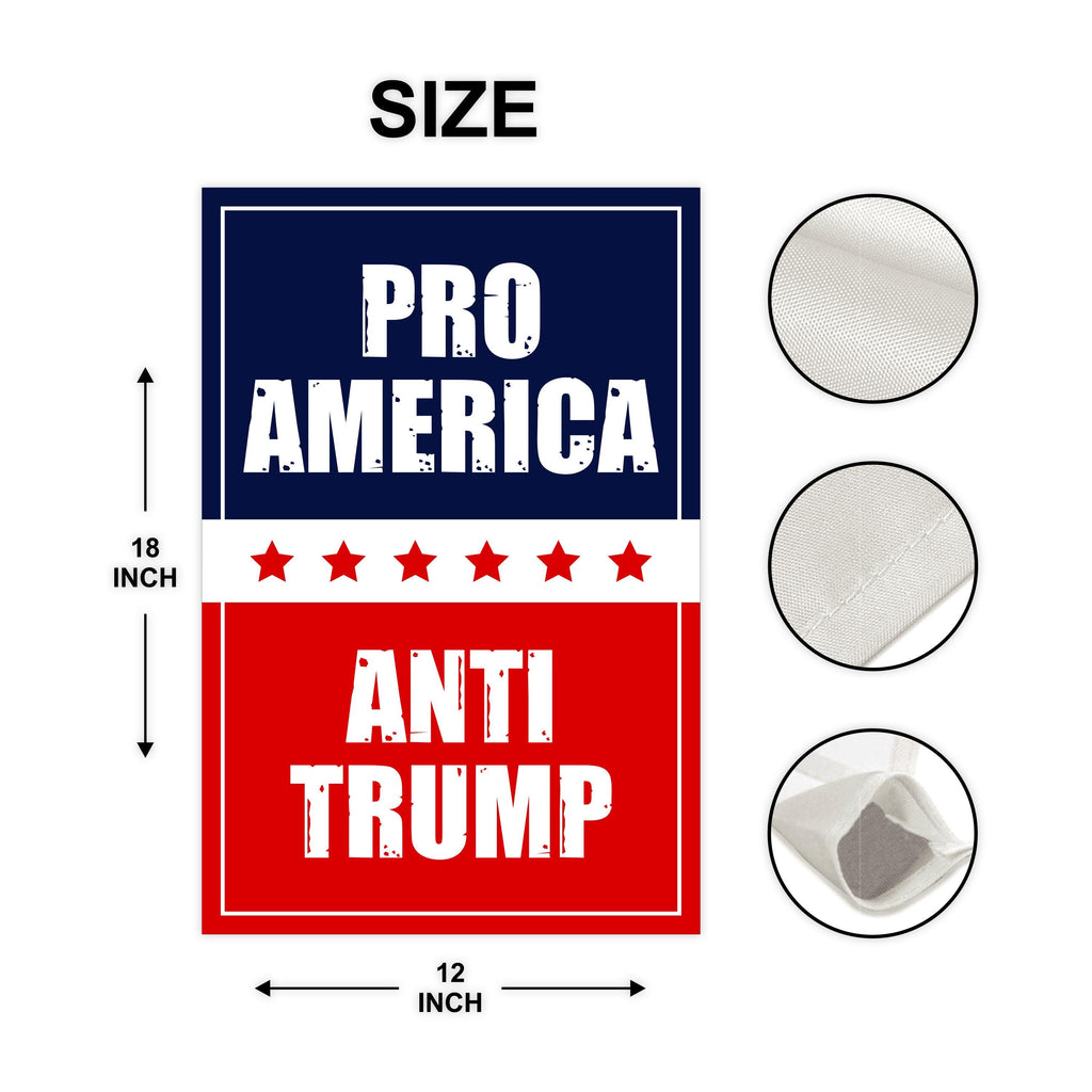 Pro-America Anti-Trump Garden Flag, 12x18 Inch Double Sided, Resist Hate Flag, Anti-Trump Flag, Resist Racism Flag, Resist Fascism Flag
