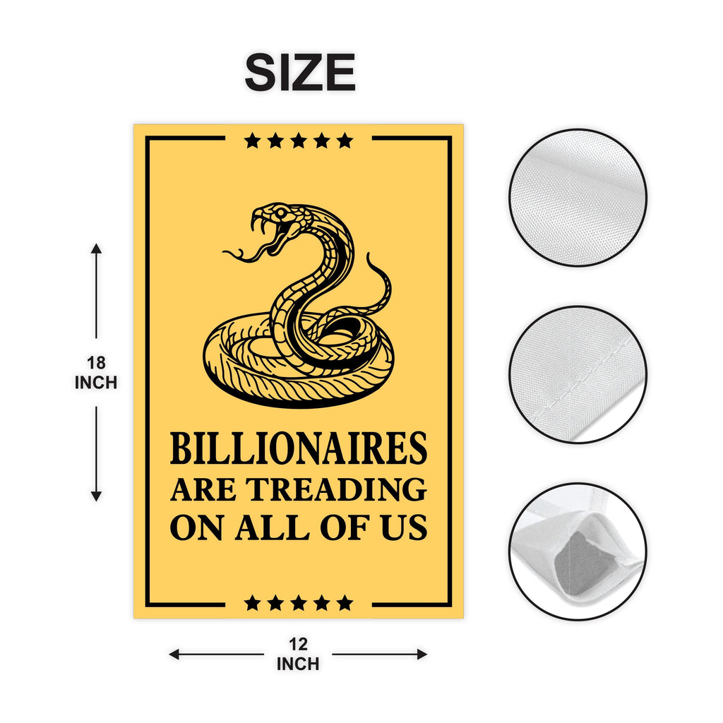 Billionaires are Treading on All of Us Garden Flag, Double Sided, Resist Hate, Anti-Trump Flag, Resist Racism Flag, Resist Fascism Flag