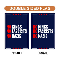 No Kings No Fascists No Nazis Garden Flag, 12x18 Inch Double Sided, Resist Hate, Anti-Trump Flag, Resist Racism Flag, Resist Fascism Flag