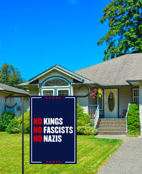 No Kings No Fascists No Nazis Garden Flag, 12x18 Inch Double Sided, Resist Hate, Anti-Trump Flag, Resist Racism Flag, Resist Fascism Flag