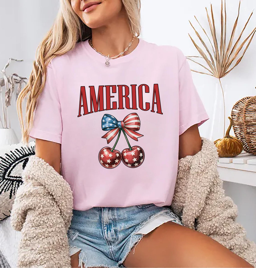 America Cherries Short Sleeve T-Shirt