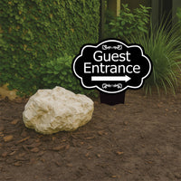 Guest Entrance Yard Sign 10” x 14” - Rust-free Aluminum Directional Guest Entrance Sign for Lawn, Guest Entrance Sign with Integrated Stake