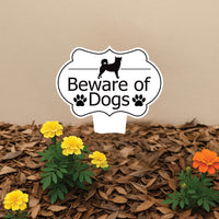 Beware of Dog Yard Sign, Rust-Free Aluminum Dog Security Sign with Stake, 10x14 Warning Lawn Sign, Not Responsible Dog Warning Outdoor Sign