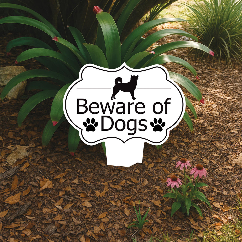 Beware of Dog Yard Sign, Rust-Free Aluminum Dog Security Sign with Stake, 10x14 Warning Lawn Sign, Not Responsible Dog Warning Outdoor Sign