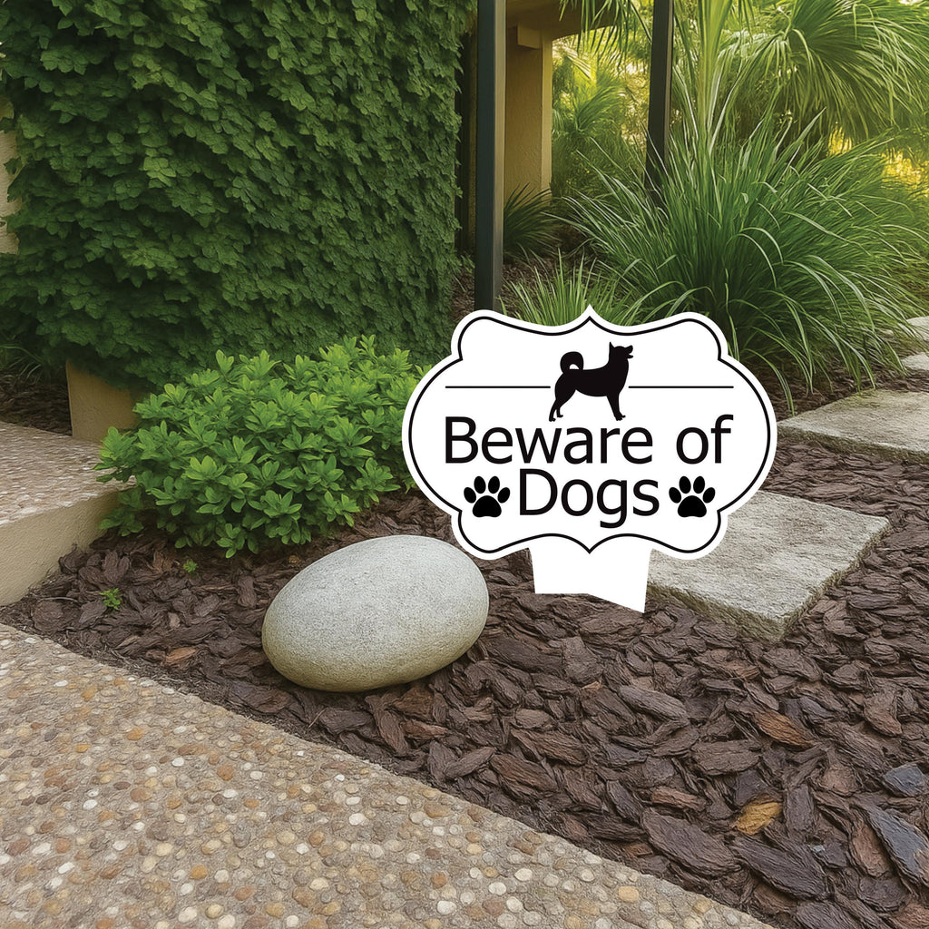 Beware of Dog Yard Sign, Rust-Free Aluminum Dog Security Sign with Stake, 10x14 Warning Lawn Sign, Not Responsible Dog Warning Outdoor Sign