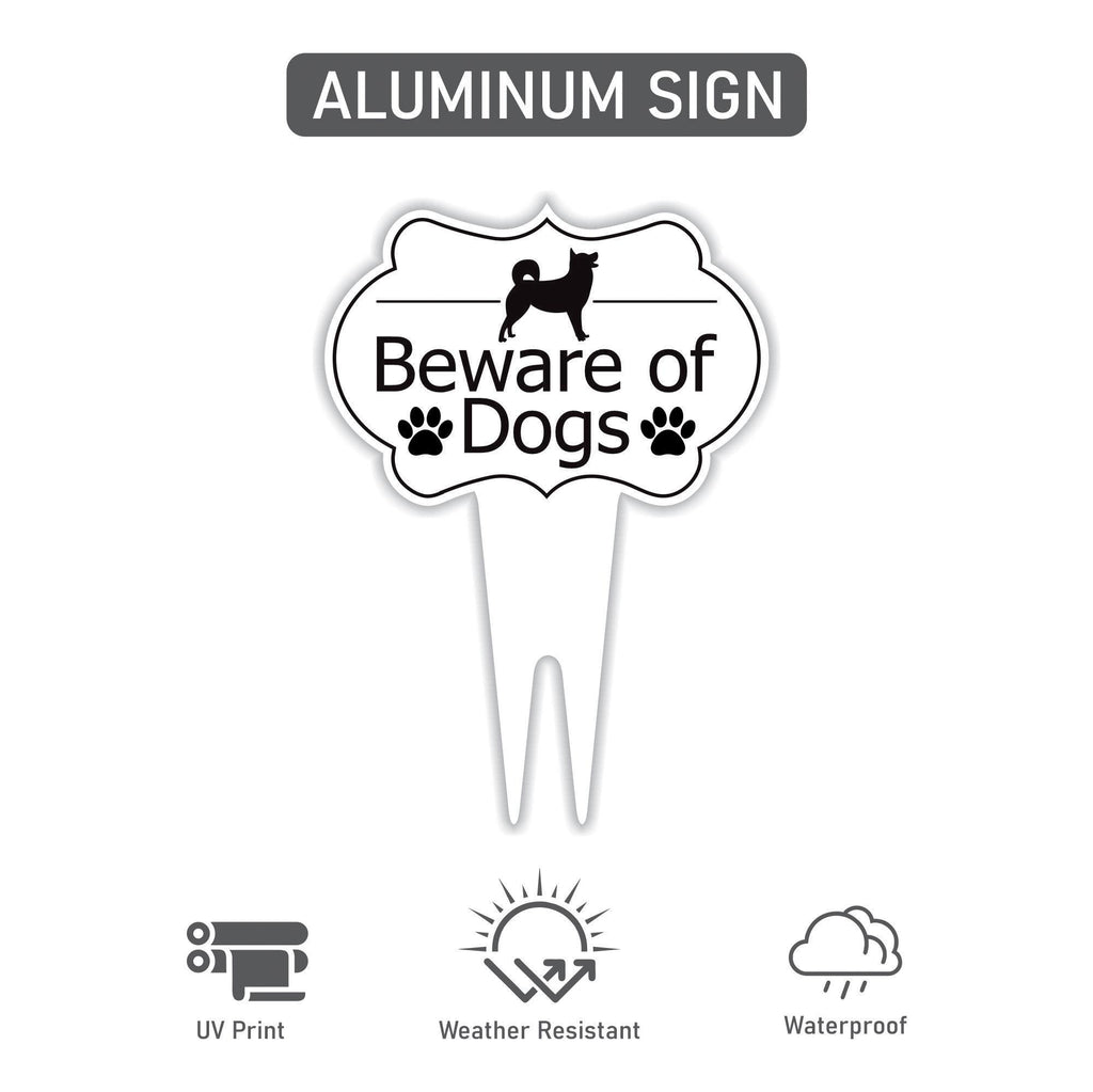 Beware of Dog Yard Sign, Rust-Free Aluminum Dog Security Sign with Stake, 10x14 Warning Lawn Sign, Not Responsible Dog Warning Outdoor Sign