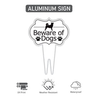Beware of Dog Yard Sign, Rust-Free Aluminum Dog Security Sign with Stake, 10x14 Warning Lawn Sign, Not Responsible Dog Warning Outdoor Sign