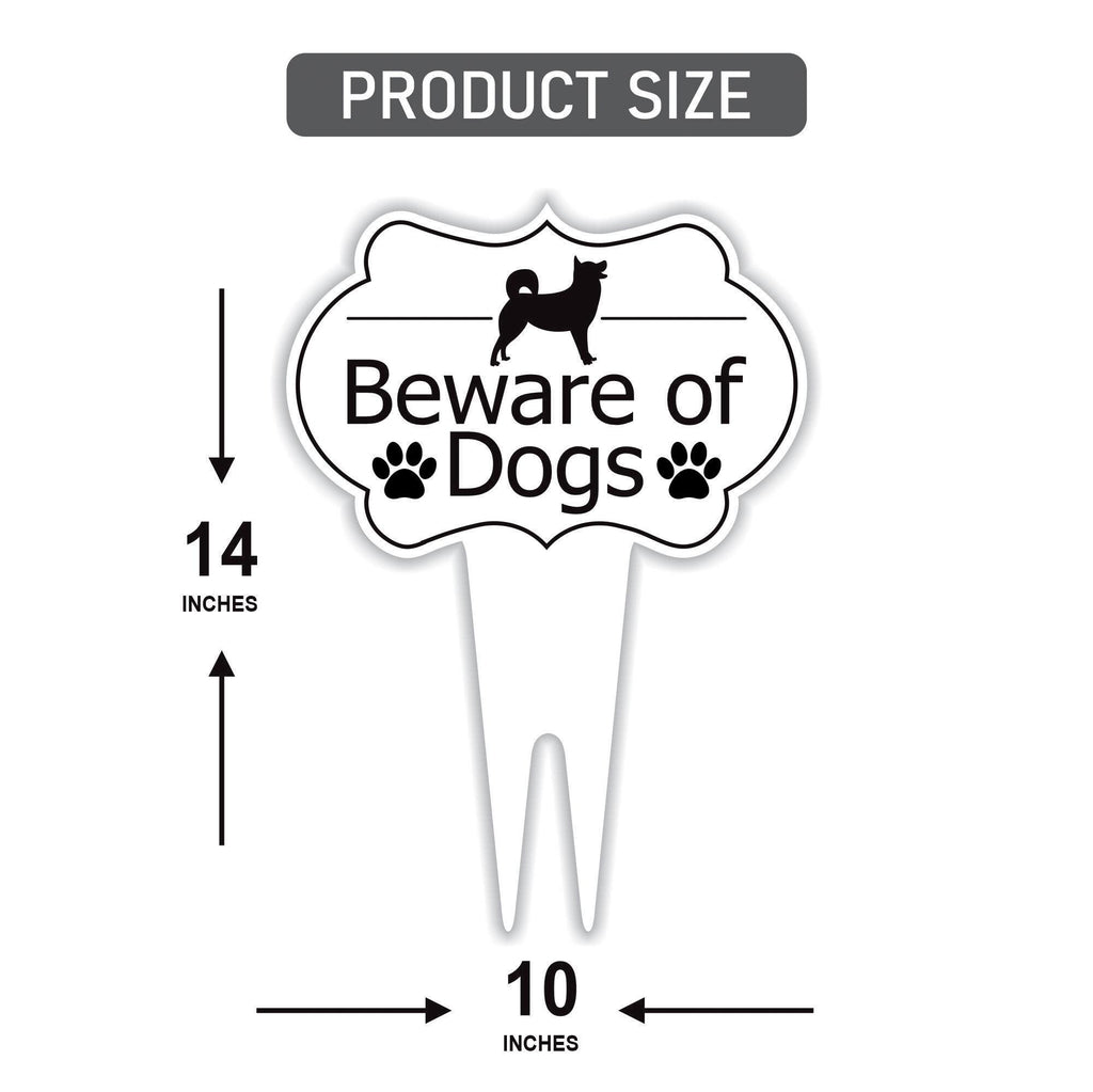 Beware of Dog Yard Sign, Rust-Free Aluminum Dog Security Sign with Stake, 10x14 Warning Lawn Sign, Not Responsible Dog Warning Outdoor Sign