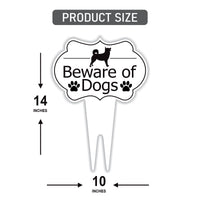 Beware of Dog Yard Sign, Rust-Free Aluminum Dog Security Sign with Stake, 10x14 Warning Lawn Sign, Not Responsible Dog Warning Outdoor Sign