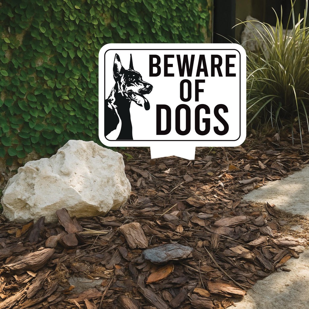 Beware of Dog Yard Sign, Rust-Free Aluminum Dog Security Sign with Stake, 10x14 Warning Lawn Sign, Not Responsible Dog Warning Outdoor Sign