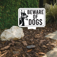 Beware of Dog Yard Sign, Rust-Free Aluminum Dog Security Sign with Stake, 10x14 Warning Lawn Sign, Not Responsible Dog Warning Outdoor Sign