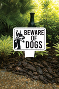 Beware of Dog Yard Sign, Rust-Free Aluminum Dog Security Sign with Stake, 10x14 Warning Lawn Sign, Not Responsible Dog Warning Outdoor Sign