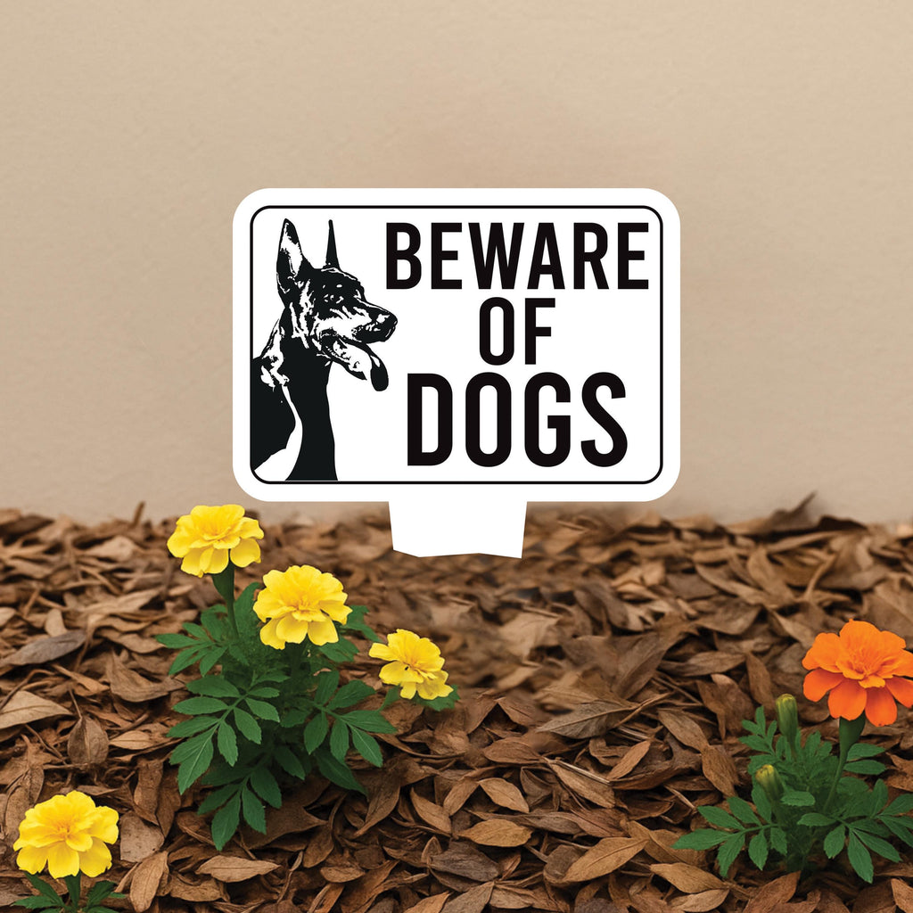 Beware of Dog Yard Sign, Rust-Free Aluminum Dog Security Sign with Stake, 10x14 Warning Lawn Sign, Not Responsible Dog Warning Outdoor Sign