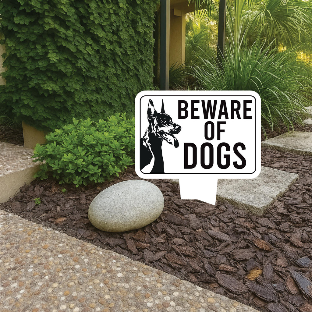 Beware of Dog Yard Sign, Rust-Free Aluminum Dog Security Sign with Stake, 10x14 Warning Lawn Sign, Not Responsible Dog Warning Outdoor Sign