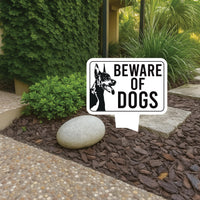 Beware of Dog Yard Sign, Rust-Free Aluminum Dog Security Sign with Stake, 10x14 Warning Lawn Sign, Not Responsible Dog Warning Outdoor Sign