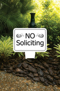 No Soliciting Yard Sign, Rust-Free Aluminum Lawn Sign with Stake, 10x14 Outdoor Front Door Sign, No Solicitors Warning Metal Yard Sign