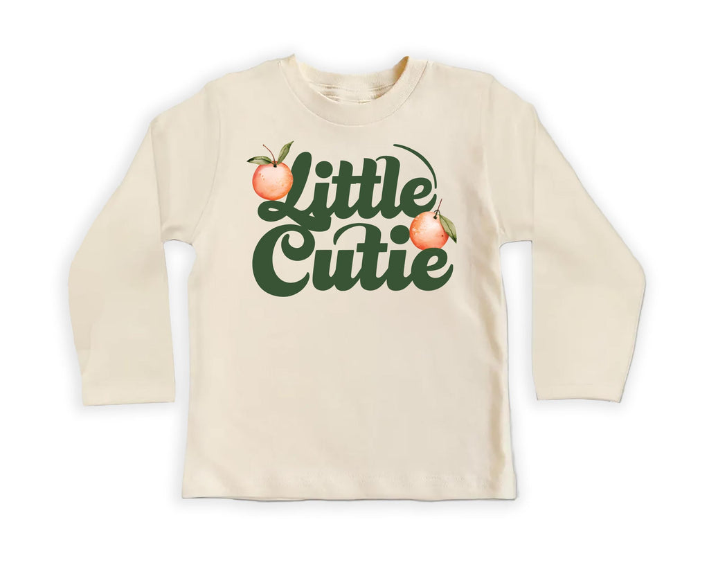 Little Cutie Baby Bodysuit, Baby Shirt, Toddler Sweatshirt - Retro Orange Fruit Outfit, Cute Baby Shower Gift, Trendy Citrus Baby Clothes
