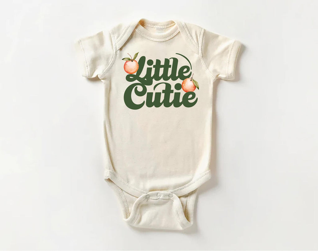 Little Cutie Baby Bodysuit, Baby Shirt, Toddler Sweatshirt - Retro Orange Fruit Outfit, Cute Baby Shower Gift, Trendy Citrus Baby Clothes