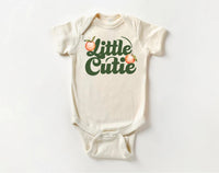 Little Cutie Baby Bodysuit, Baby Shirt, Toddler Sweatshirt - Retro Orange Fruit Outfit, Cute Baby Shower Gift, Trendy Citrus Baby Clothes