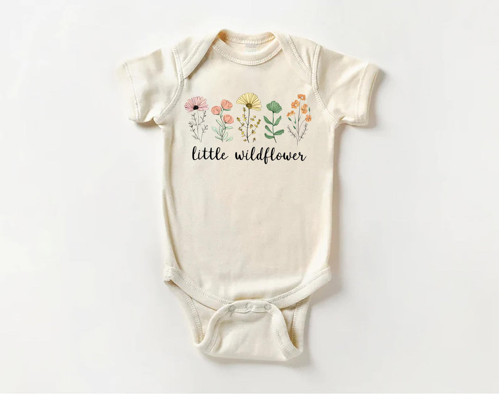Little Wildflower Baby Bodysuit, Baby Shirt, Toddler Sweatshirt - Boho Girl Flower Outfit, Baby Shower Gift for Girls, Cute Nature Clothes
