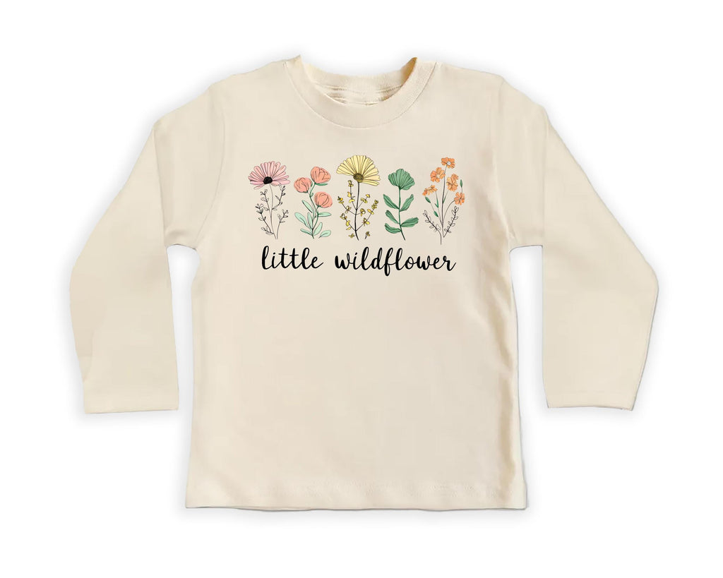Little Wildflower Baby Bodysuit, Baby Shirt, Toddler Sweatshirt - Boho Girl Flower Outfit, Baby Shower Gift for Girls, Cute Nature Clothes