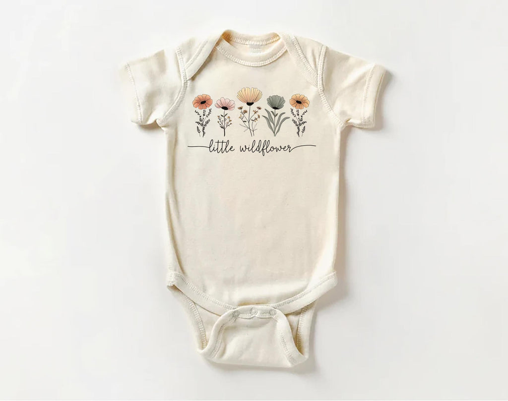 Little Wildflower Baby Bodysuit, Baby Shirt, Toddler Sweatshirt - Boho Girl Flower Outfit, Baby Shower Gift for Girls, Cute Nature Clothes