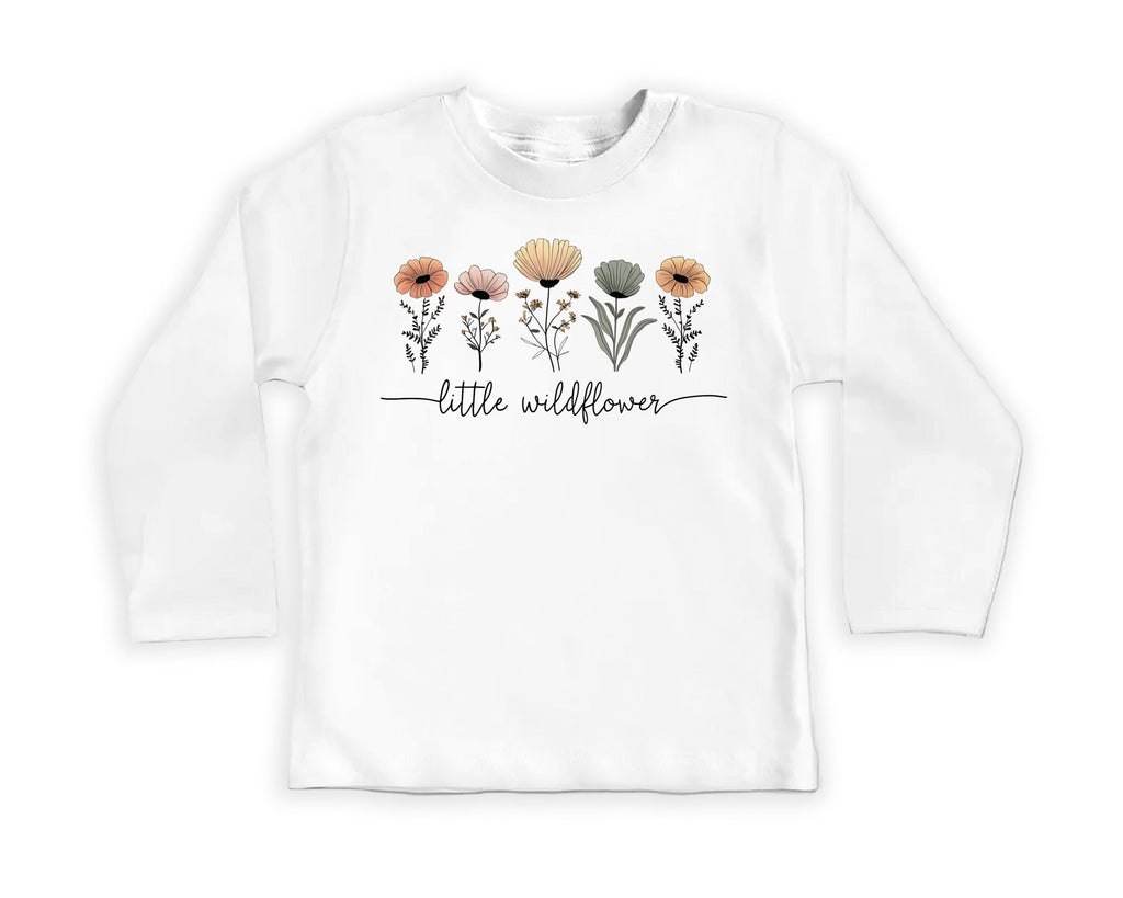 Little Wildflower Baby Bodysuit, Baby Shirt, Toddler Sweatshirt - Boho Girl Flower Outfit, Baby Shower Gift for Girls, Cute Nature Clothes