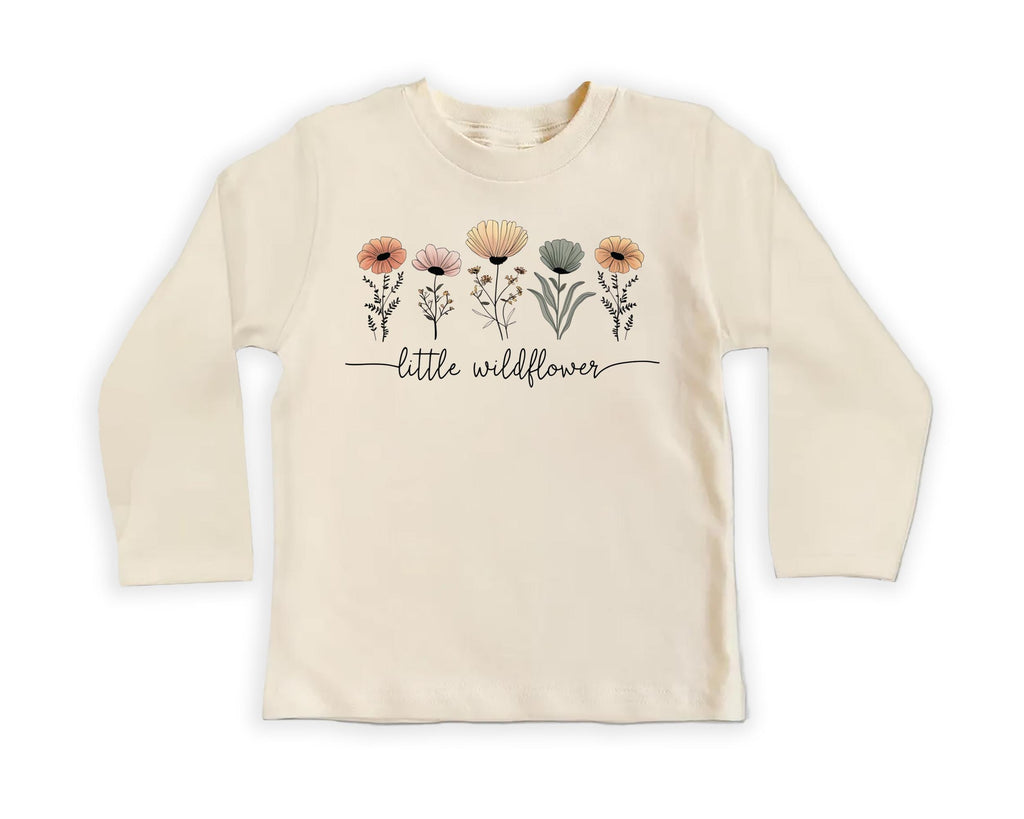 Little Wildflower Baby Bodysuit, Baby Shirt, Toddler Sweatshirt - Boho Girl Flower Outfit, Baby Shower Gift for Girls, Cute Nature Clothes