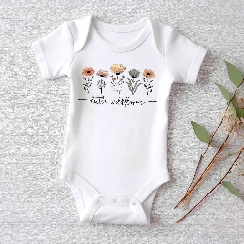 Little Wildflower Baby Bodysuit, Baby Shirt, Toddler Sweatshirt - Boho Girl Flower Outfit, Baby Shower Gift for Girls, Cute Nature Clothes