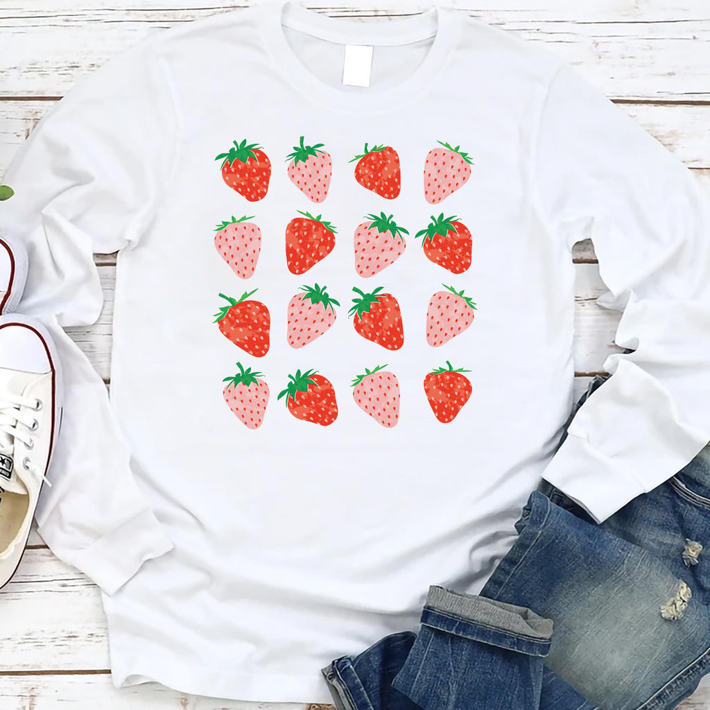 Cute Strawberry Long Sleeve Shirt
