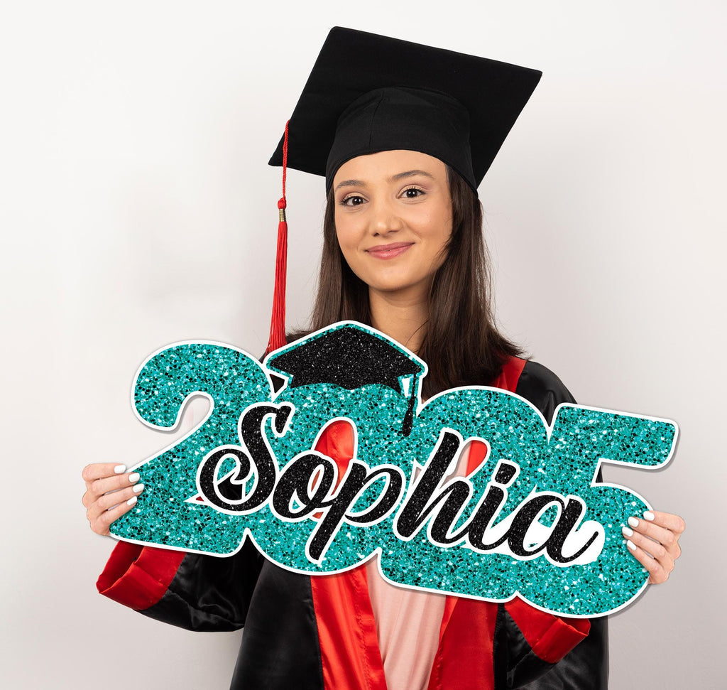 Personalized 2025 Graduation Sign, PVC Custom Name Senior Graduation Party Prop Sign, High School College University School Graduation Gift