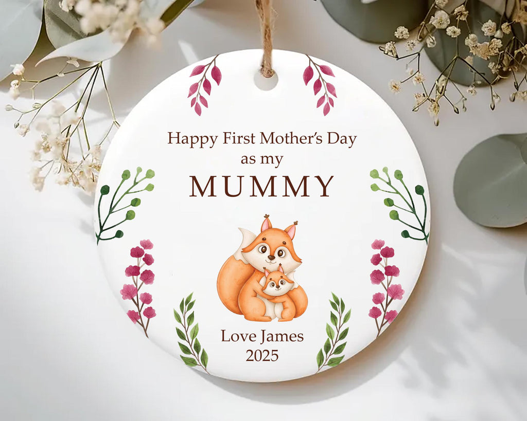 First Mother’s Day Ornament, Ceramic Keepsake Gift, New Mummy Personalized Gift, Mama Mom Mam Mother’s Day Present, Gift from Baby