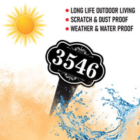 Personalized Address Plaque Yard Sign 10” x 14” - Rust-free Aluminum Address Sign, House Number Sign Plate for Lawn with Integrated Stake