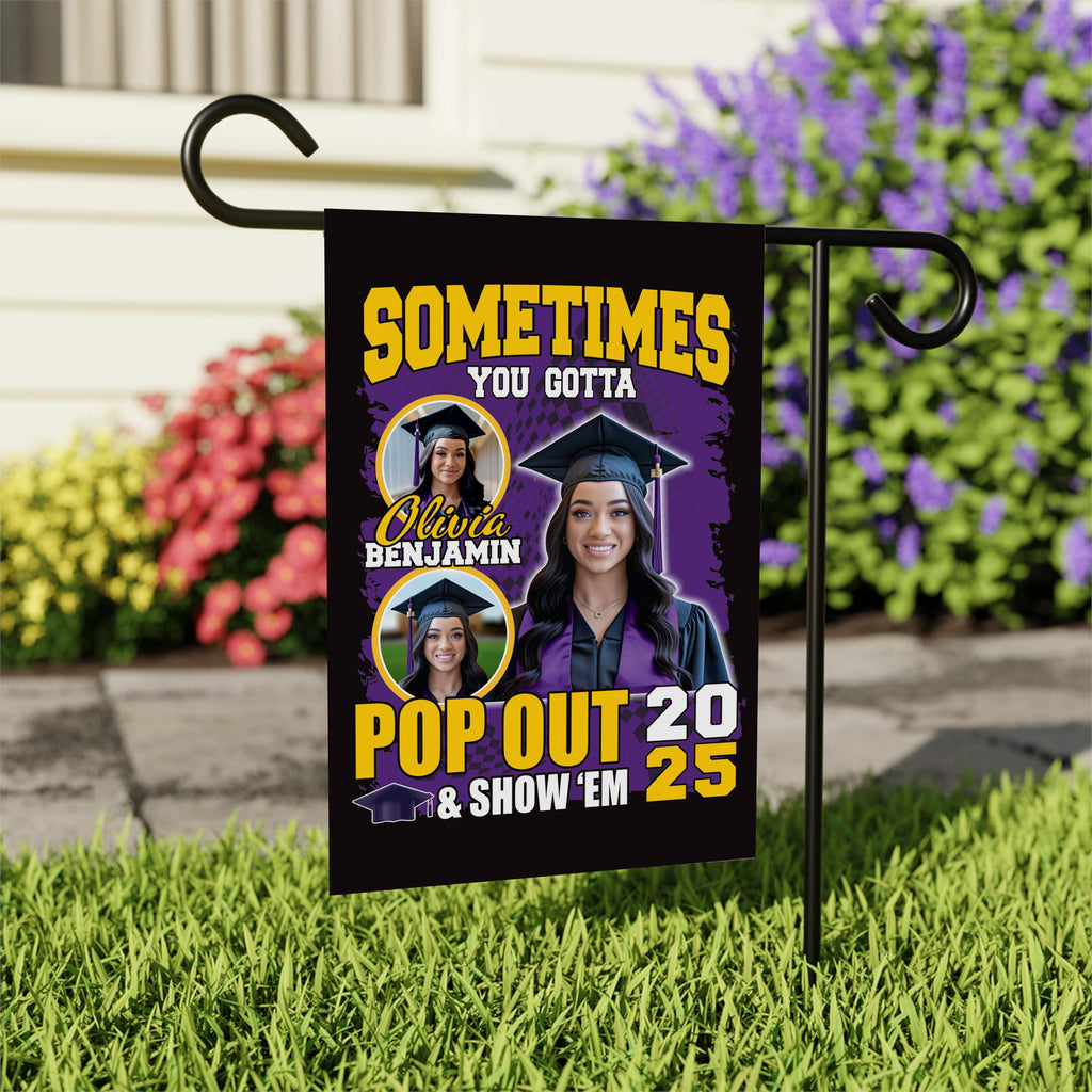 Personalized College Graduation Garden Flag, Double Sided Custom School, University Logo, Class of 2025 Yard Sign, Graduate Celebration Flag
