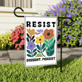 Resist Dissent Persist Garden Flag, Double Sided, Resistance Resist Hate, Anti-Trump, Resist Racism, Resist Fascism Flag