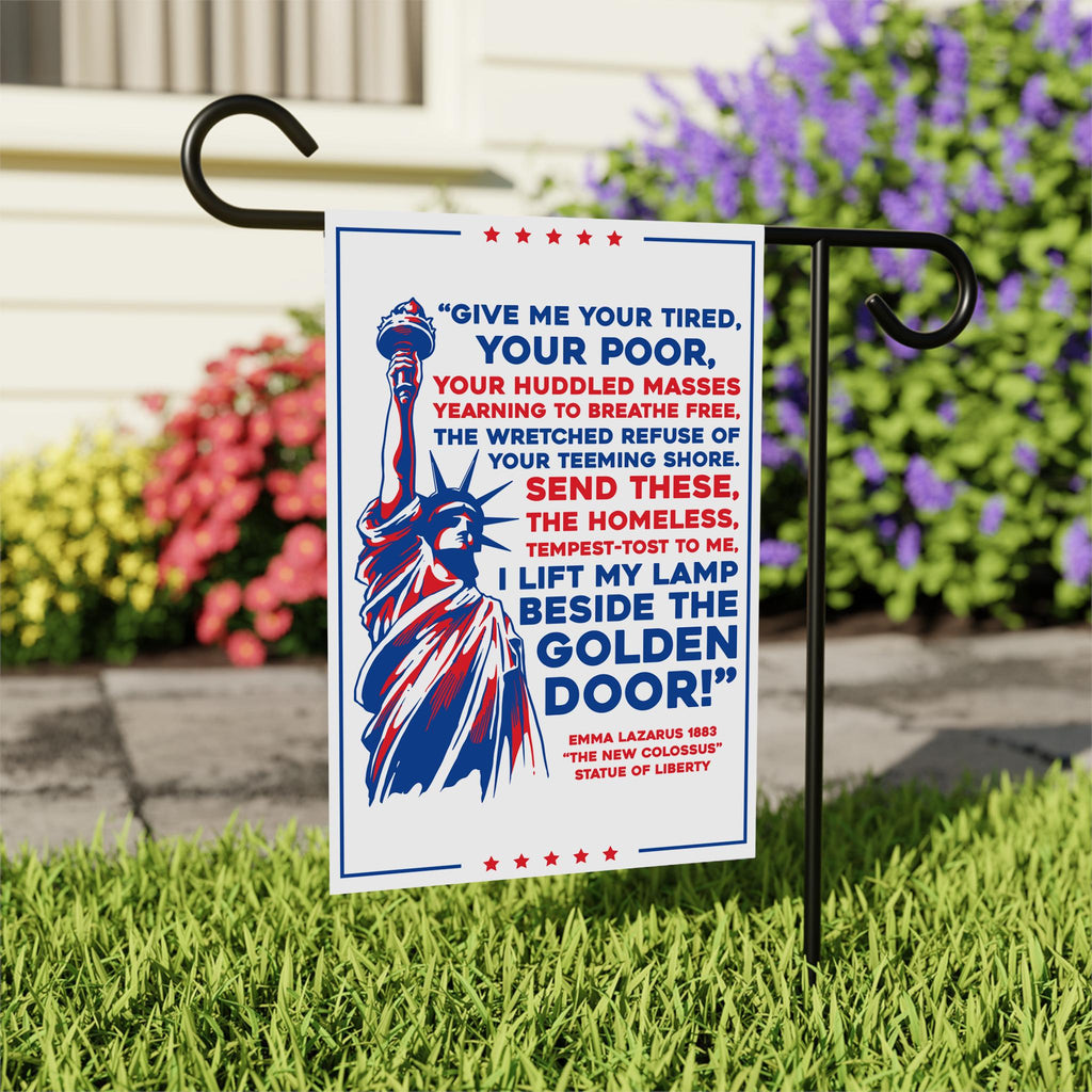 Statue of Liberty Garden Flag, 12x18 Inch Double Sided, Anti-Trump Flag, Human Rights Flag, Anti Racism Flag, Lady Liberty Flag