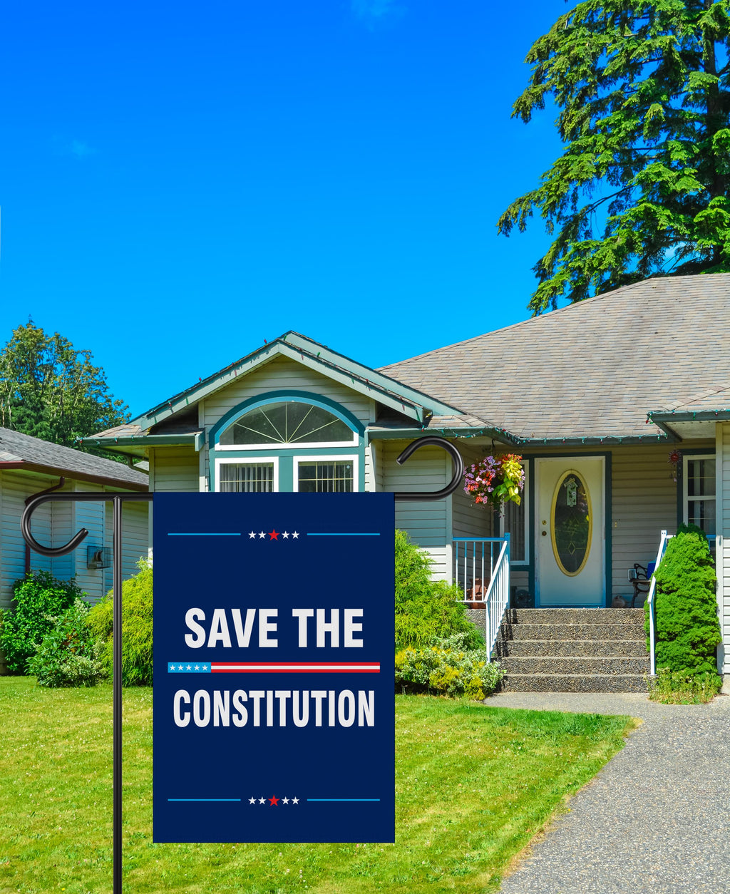 SAVE THE CONSTITUTION Garden Flag, Double Sided, Resist Hate Flag, Anti-Trump Flag, Statue of Liberty, Resist Racism, Resist Fascism Flag