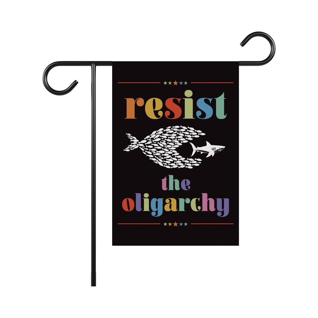 Resist the Oligarchy Garden Flag, Double Sided, Resist Hate Flag, Anti-Trump Flag, Statue of Liberty, Resist Racism, Resist Fascism Flag