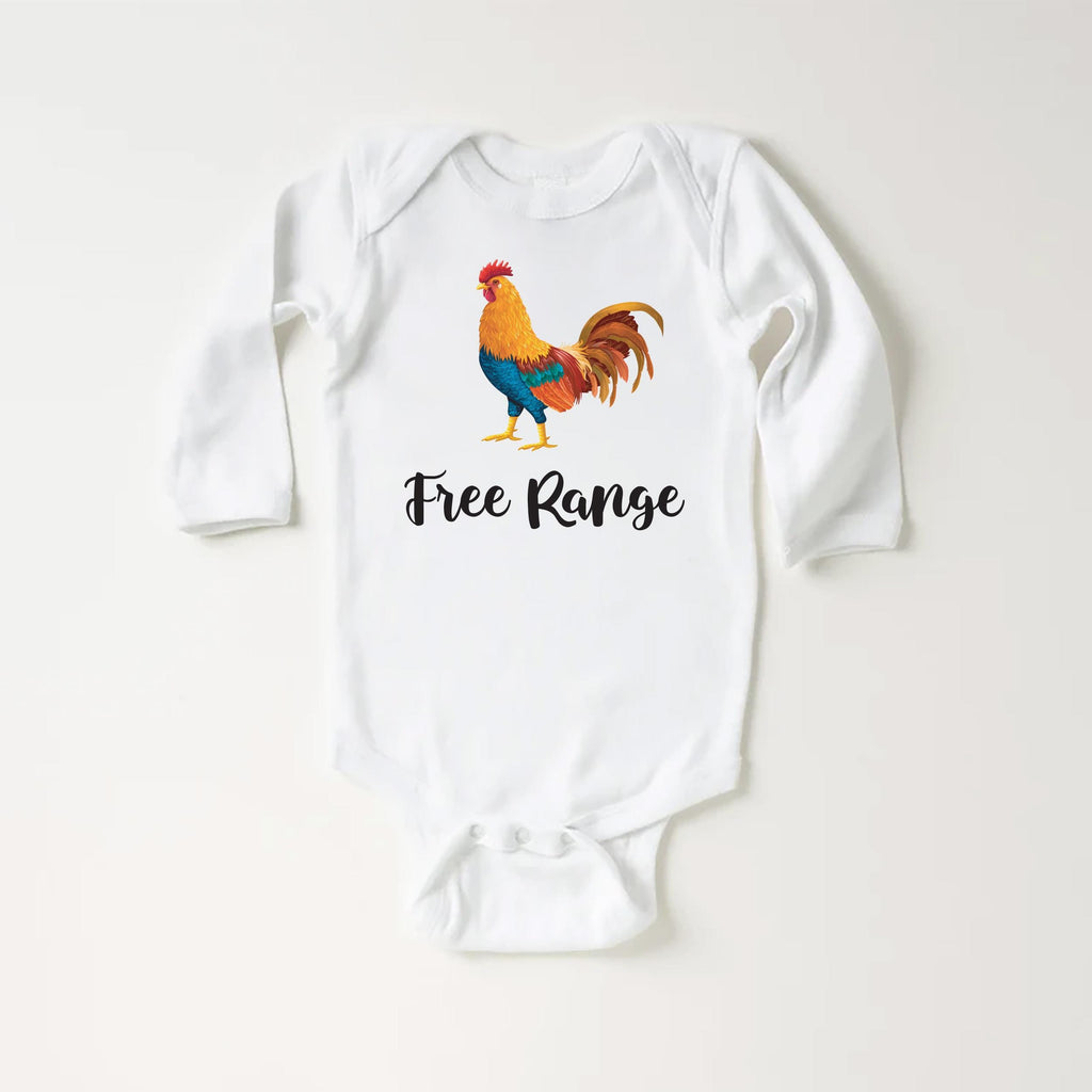 Free Range Chicken Baby Bodysuit, Baby Shirt, Toddler Sweatshirt - Cute Farm Animal Outfit, Wild and Free Country Baby Gift for Little Ones