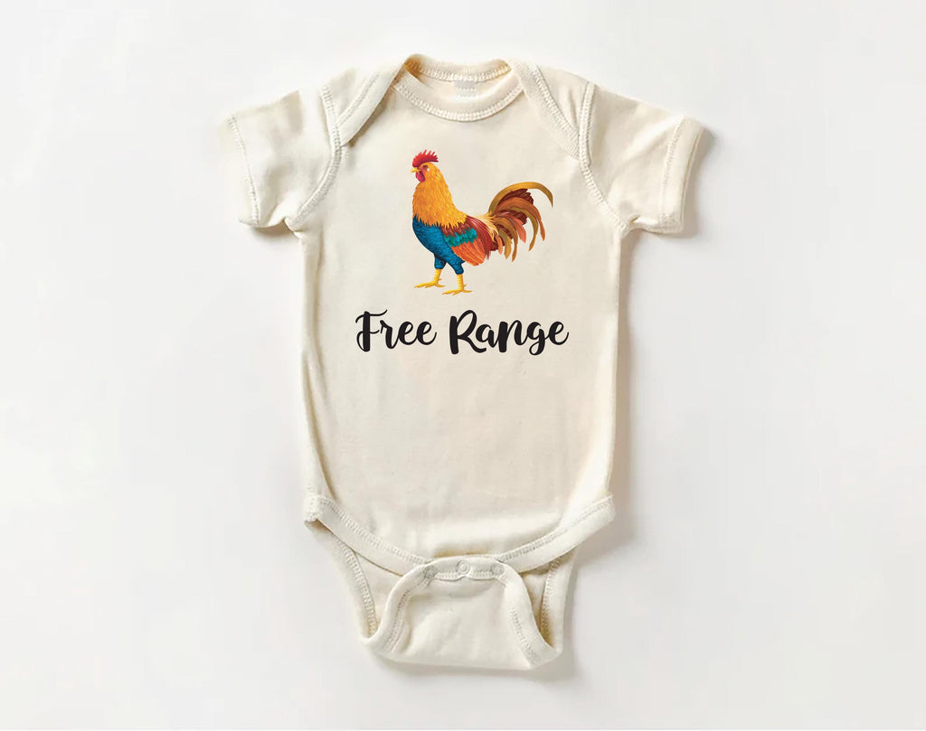 Free Range Chicken Baby Bodysuit, Baby Shirt, Toddler Sweatshirt - Cute Farm Animal Outfit, Wild and Free Country Baby Gift for Little Ones
